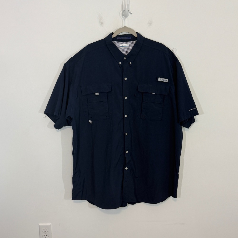 Columbia Mens PFG Bahama Shirt 3XT Navy Blue Vented Fishing Gorpcore Outdoor